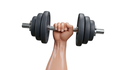 Hand holding a dumbbell