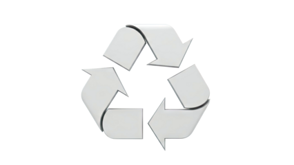 Recycle Symbol in Chrome Finish