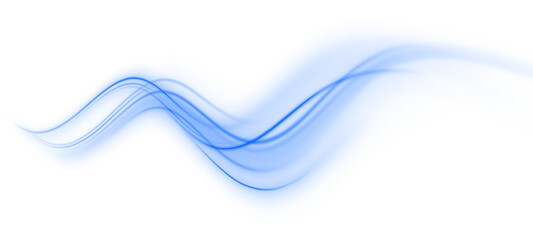 Naklejka premium Dynamic neon ribbons move across a transparent background, capturing speed and modern flow. Luminous lines twist with vibrant motion. PNG overlay.