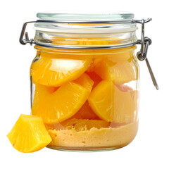 Nastar pineapple cake on a jar, white background
