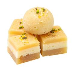 Pista barfi isolated on white transparent background