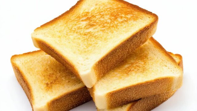 Yummy stack of golden brown toast topped with melted cheese.