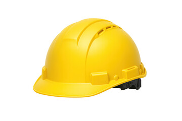 Fototapeta premium Yellow construction safety hard hat protecting workers on building sites and industrial areas, personal protective equipment, transparent background