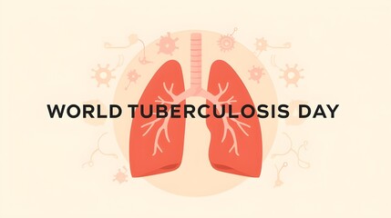 World Tuberculosis Day wallpaper with shapes and typography. March 24. World Tuberculosis Day, background