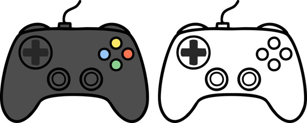 Video Game Controller Gamepad Flat and Outline Icon