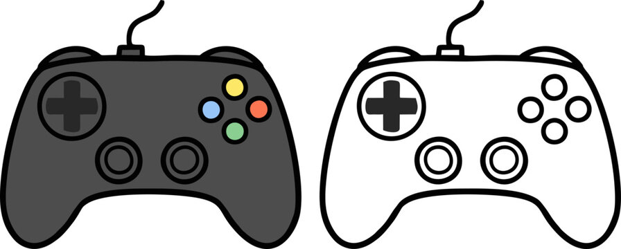 Video Game Controller Gamepad Flat and Outline Icon