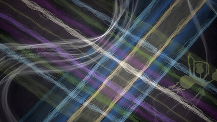 Abstract neon intersection with vibrant colors