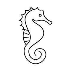Fototapeta premium Line art illustration of a seahorse in a minimalist style 