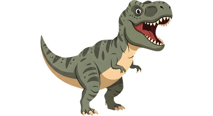 Fototapeta premium Illustration of a T-Rex dinosaur roaring in a cute cartoon style