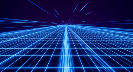 Blue Grid Lines Digital Background.