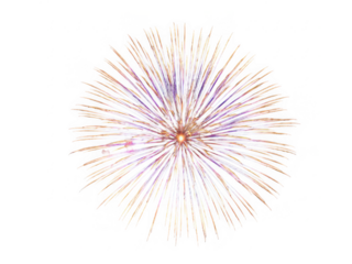 A colorful firework explosion on transparent background for celebrations