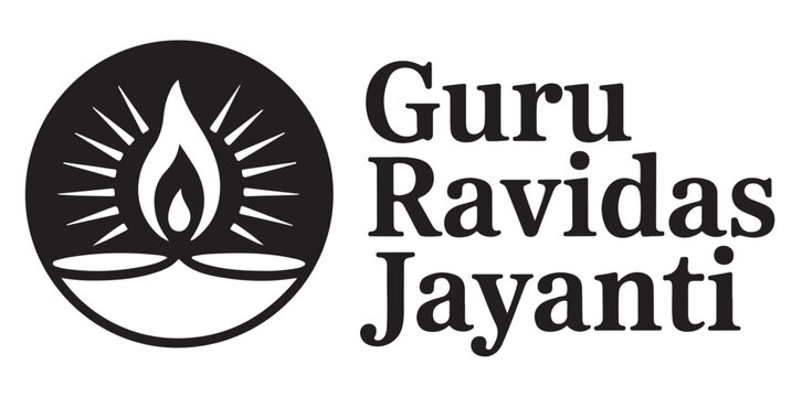 Guru Ravidas Jayanti Celebration Logo Vector on a White Background