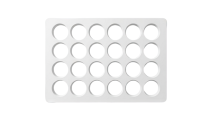 White pill blister pack with 24 cavities