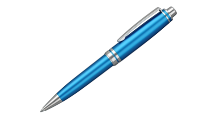 Blue Ballpoint Pen with Silver Accents