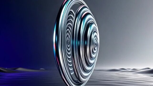 Abstract animation of liquid metal forms dancing within the frame, symbolizing artificial intelligence with a sleek, futuristic aesthetic
