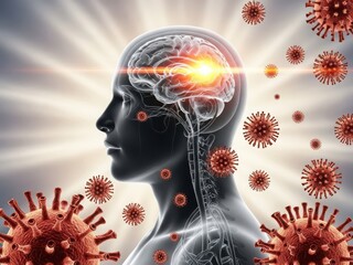 Brain activity amidst viral surroundings