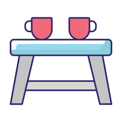 Tea Table Vector icon which can easily modify or edit