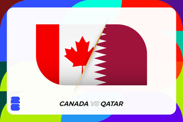Obraz premium Canada vs Qatar International Sports Tournament Icon.