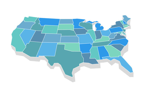 3d usa map. Vector illustration	