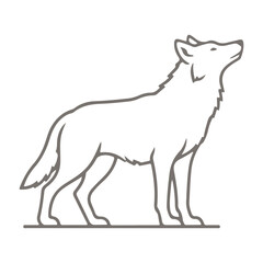 Fototapeta premium Wolf howling emblem logo vector silhouette .Minimalist Wolf Head Silhouette Vector Illustration . Abstract Wolf Profile Silhouette , Modern Predator Wolf Symbol Vector Graphic Design
