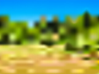 Landscape blurred vector background, mixed forest and summer meadow