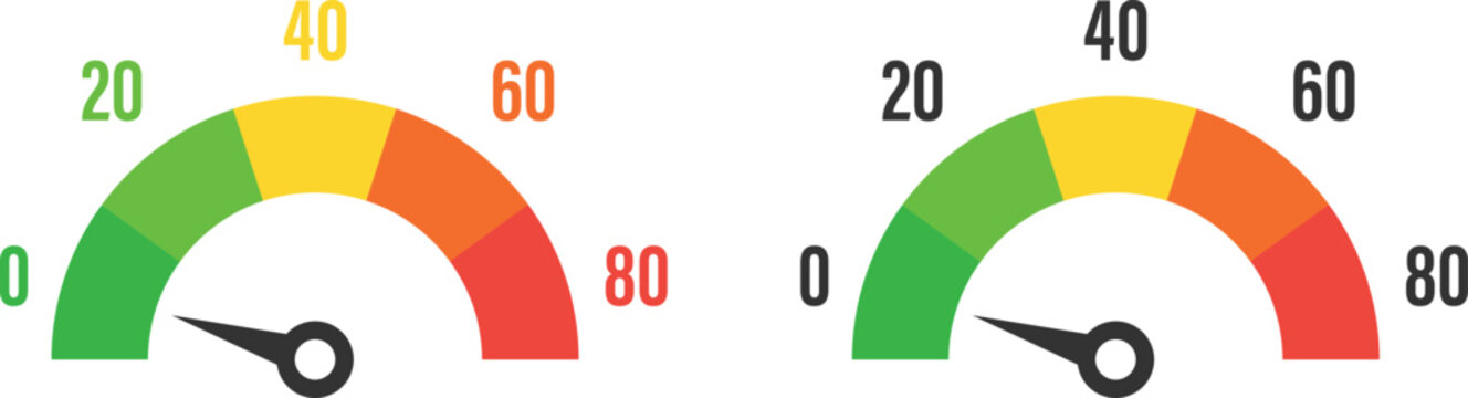 Colorful gauge speedometer vector illustration