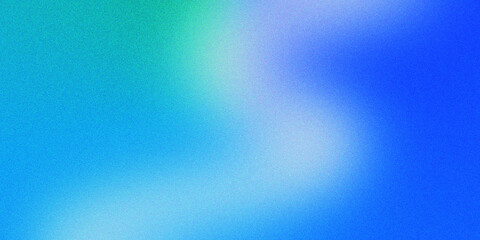 Abstract grainy noise texture teal blue green gradient background with gentle glowing bokeh and soft transitions suitable for web banners digital posters covers wallpapers © Evgen
