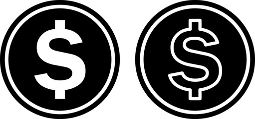 Obraz premium Minimalist dollar sign icons