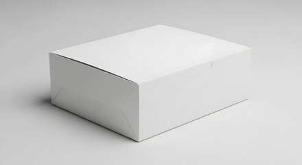 Minimalist White Cardboard Packaging Box on Neutral Background
