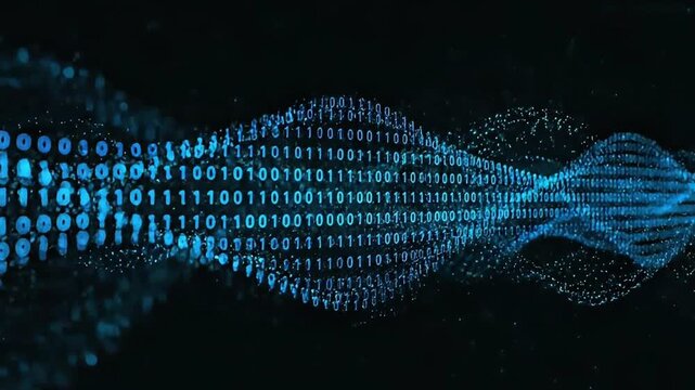 Binary Code Flowing Cyber Security Background Seamless Loop