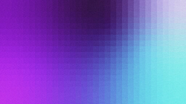 A modern abstract background featuring a smooth vertical color transition from vivid violet to soft cyan, overlaid with a subtle grid pattern and a fine-grained noise texture.
