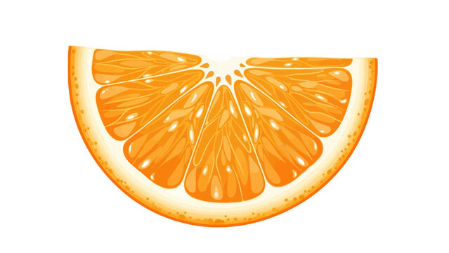 Stylized bright orange slice segment against a white background