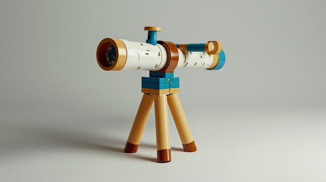 A photo of a toy telescope for stargazing.