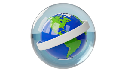 Glass Globe with White Band