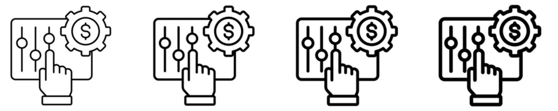 Cost Control  Icon Set Different Style Collection
