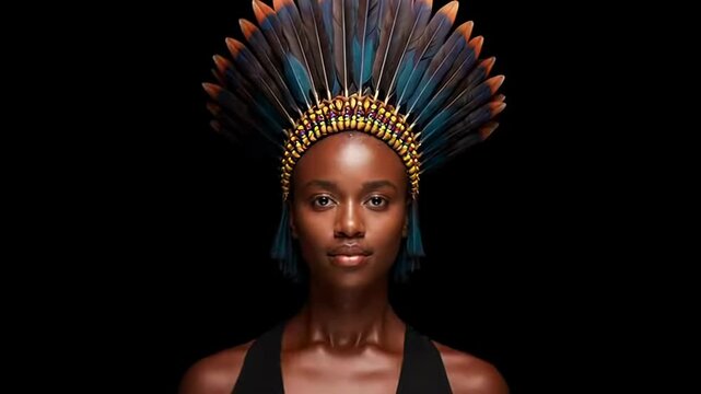 Fast morphing portraits show diverse cultural headwear like turbans, crowns, caps, and wraps from around the world