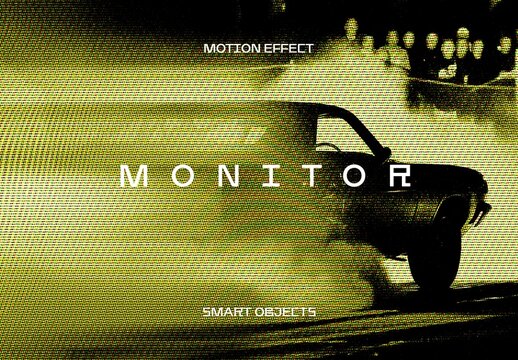 CRT Motion Photo Effect Mockup