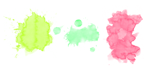 Vibrant green red watercolour paint splatters abstract ink textures blots on black background creative modern graphic