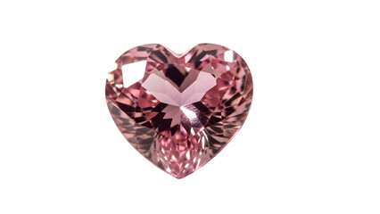 Pink heart shaped diamond isolated on transparent background