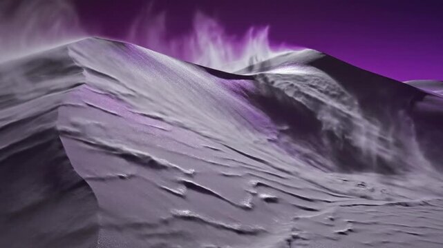 Dune Sandstorm Purple Sky Dramatic Desert Landscape