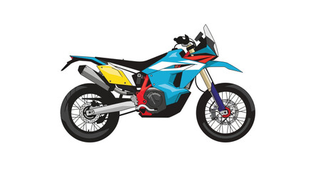 Obraz premium A vibrant vector illustration of a modern rally motorcycle.