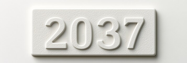 The Elegant Monochrome Number 2037 A Minimal Typography Design with Modern Texture Surface Appeal