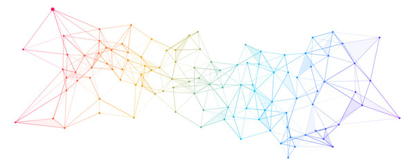 Colorful Abstract Network Plexus  Digital Communication Background © JustPrint