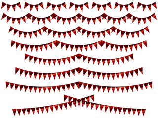 ガーランド三角、曲線、ライン、10赤