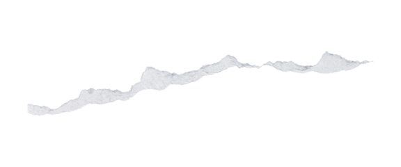 Ripped torn paper edges isolated with clipping path on black background