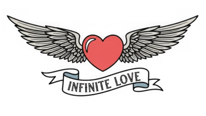 Symbol of infinite love isolated on transparent background