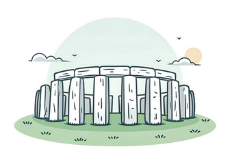 Vector of Stonehenge in minimalist style