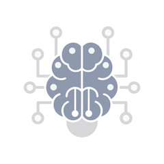 Artificial Intelligence Brain with Circuit Board Network Concept
