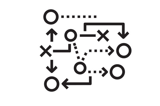 Abstract Strategy Icon: Strategic Planning and Decision Making Concept Vector