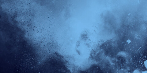 Obraz premium Deep navy blue cosmic watercolor background misty cloud formations, and a moody, textured wash this versatile image is ideal for sci-fi themes.